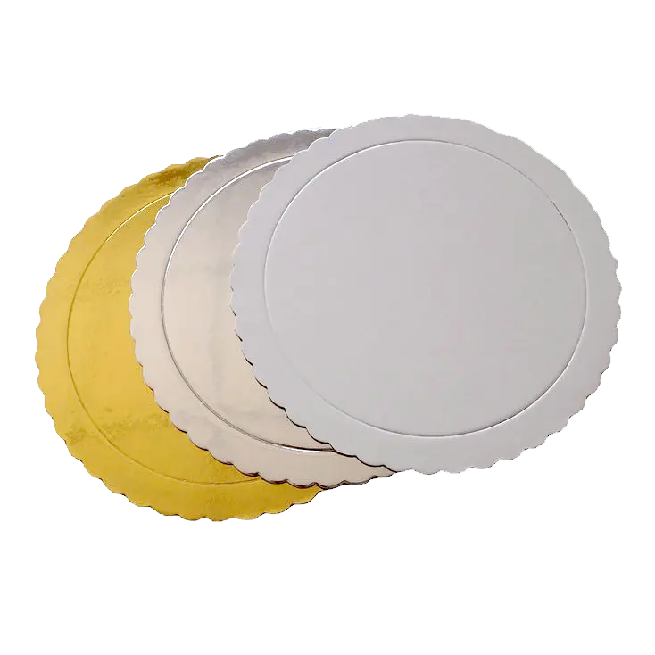 Placas personalizadas de bolo, ferramentas redondas de bolo de prata para mdf 8 12 14 polegadas de papel impermeável para bolo de ouro