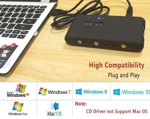 Tarjeta de sonido 7,1 Interfaz de audio Usb 2,0 Dispositivo de música profesional Salida de 8 canales
