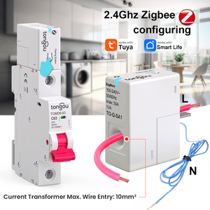 Towou Tuya مقياس الطاقة الذكي <span class=keywords><strong>Zigbee</strong></span> 1-50 أ جهاز مراقبة الطاقة في الوقت الحقيقي أحادي الطور يعمل مع مساعد منزلي/قضيب دين ذكي للحياة - Product Image 3