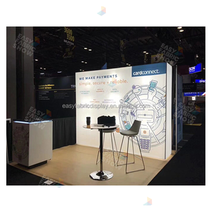 Alumínio portátil 3 * 3SEG <span class=keywords><strong>Pop</strong></span>-up Light Box dobrável e reutilizável LED Trade Show Booth fundo