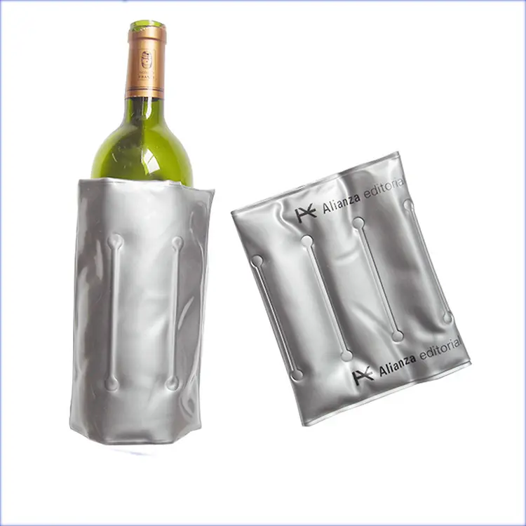 Refroidisseur de vin individuel OEM, emballage de gel d'ours, sacs de glace de vin, bouteille de cola, manchon de refroidisseur