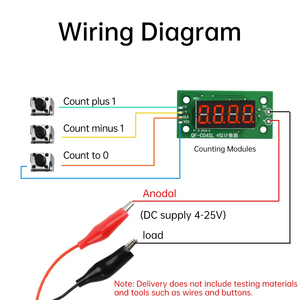 DC <strong>4</strong>-25V Counter Module 0-9999 <strong>LED</strong> Electronic Digital Counter Module Low-Level Switching Counter with Memory Function DIY <strong>Timer</strong> - Product Image 3