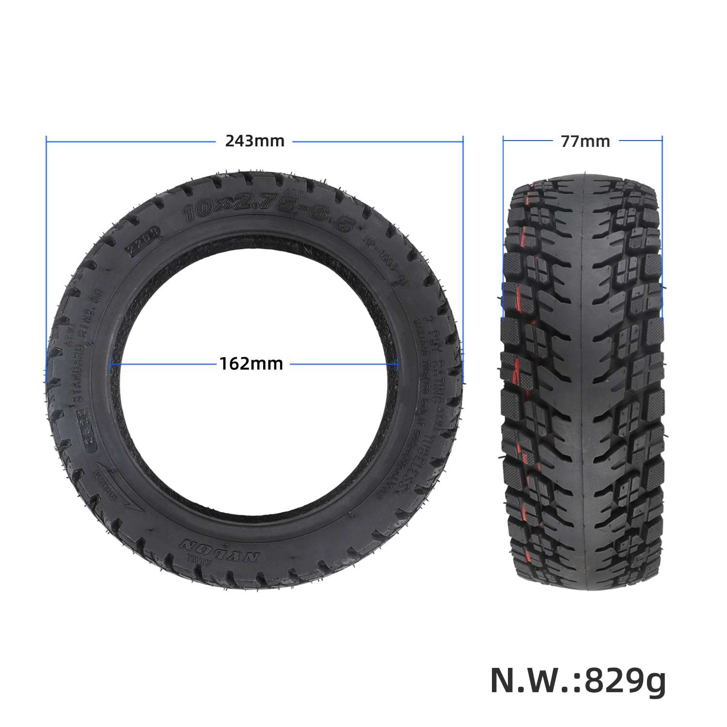 Pneu Tubeless Élargi