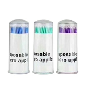 Renkli tek kullanımlık kirpik uzatma araçları plastik saplı temiz mikro swablar pamuklu çubuk Easyalm tıbbi kirpik uzantıları - Product Image 3