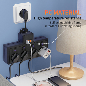 <strong>Multi</strong> <strong>Functional</strong> <strong>Socket</strong> European Standard Plug Short Wire 3-hole <strong>Multi</strong> Position 3 USB Plug Board - Product Image 3