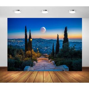 ของตกแต่งผนัง7x5ft ภูมิทัศน์เมืองเยรูซาเลมฉากหลังของถ่ายภาพฉากหลังรูปพระจันทร์ต้นมะกอกเดินเล่นสำหรับตกแต่งงานปาร์ตี้ - Product Image 5