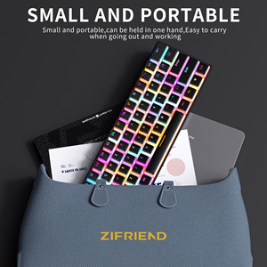 Venta al por mayor de 61 teclas RGB Mini teclado para juegos con cable con interruptor Azul Rojo interfaz USB para ordenador portátil iPad y tableta estilo 60% - Product Image 5