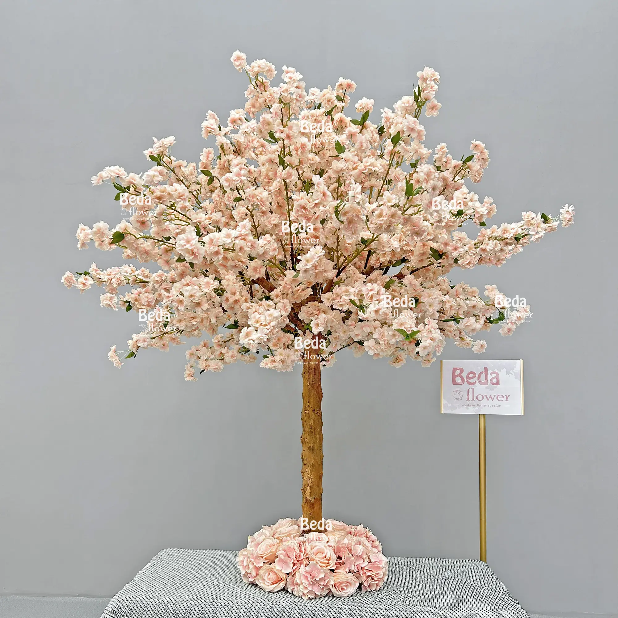 Beda özelleştirilmiş tedarikçisi yapay çiçeği düğün yapay yeşil kiraz ağaçları kapalı çiçek söğüt büyük ağaç dekorasyon