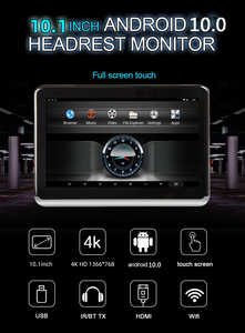 Prezzo di fabbrica popolare schermo ad alta definizione 10.1 pollici android pollici con porta HD video poggiatesta monitor lettore 1 + 16GB - Product Image 4