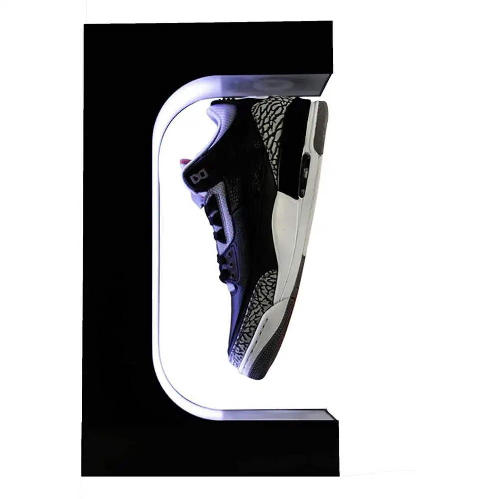 Présentoir à chaussures rotatif personnalisé, étagère flottante magnétique en lévitation acrylique pour présentoir à chaussures