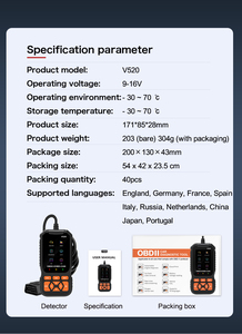 V520 macchina diagnostica del veicolo con ECU programmazione Diesel iniettore Tester TPMS strumento per tutte le auto auto strumento di diagnostica - Product Image 6