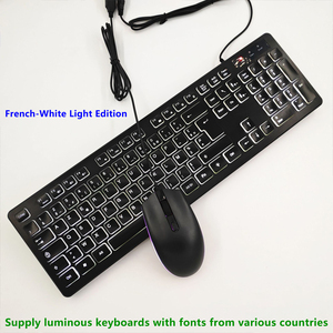Multi-<strong>Language</strong> Illuminated USB <strong>Keyboard</strong> with Mouse Russian Spanish French Arabic German Portuguese Danish Thai-New Version - Product Image 5