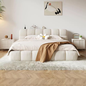 Высококачественная тканевая двуспальная кровать с современным простым дизайном, мягкий комфорт для главной спальни - Product Image 2