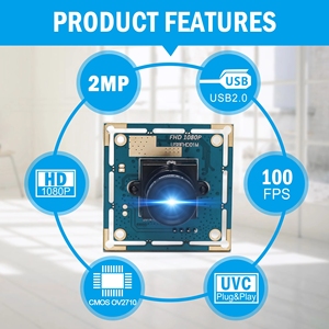 ELP 1080P全高清CMOS OV2710迷你CCTV摄像机MJPEG 30fps/60fps/100fps高速机器视觉USB摄像机模块 - Product Image 2