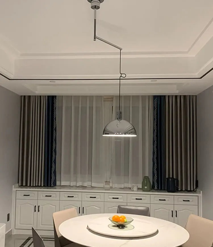 Moderno LED ciondolo cromato lampada rotabile sospensione per sala da pranzo soggiorno cucina Lustres decorazione per la casa lampadario illuminazione per interni