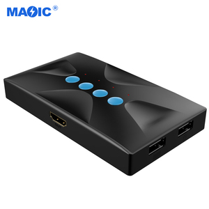 4 In 1 Out HDMIKVMスイッチャーセレクターボックス4K30hz HDMI USBKVMスイッチ4ポートサポートデスクトップコントローラーとボタンスイッチ - Product Image 2