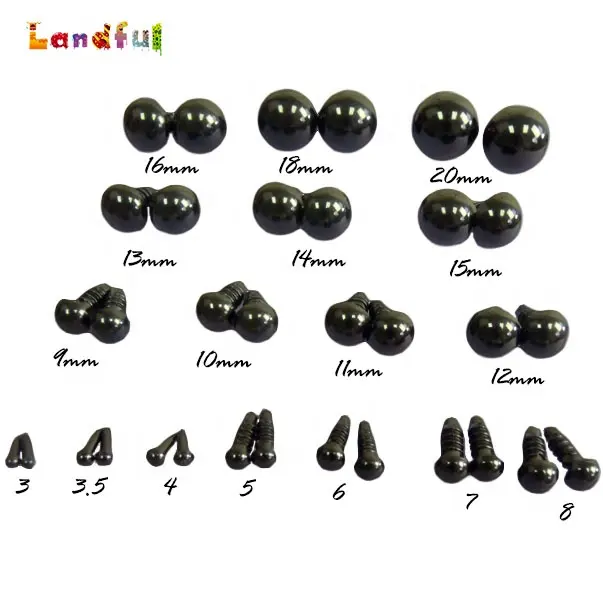 DIY Doll Toy Handicraft Accessories Safety Black Plastic Eyes of Stuffed Toys Puppets Doll like Teddy Bear plush animals Washers