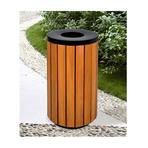 简易户外塑木垃圾桶花园街社区公用垃圾桶回收垃圾箱 - Product Image 2