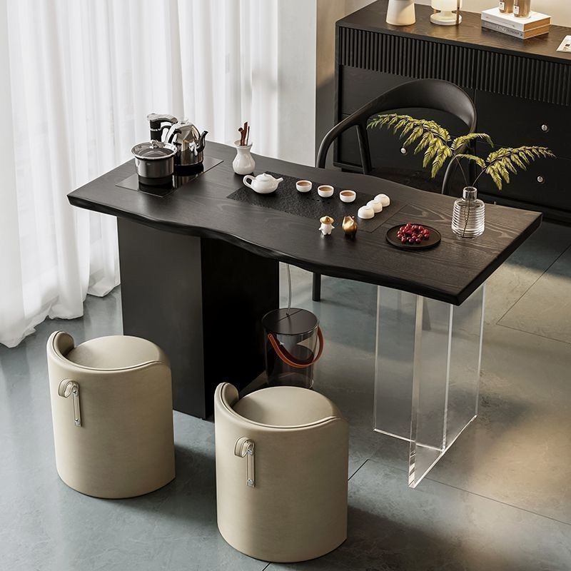 Single 140cm tea table, Shumeite chair, upholstered stool *2