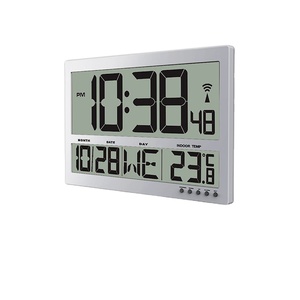 Orologio da parete digitale LCD a grande schermo orologio a temperatura con orologio radiocomandato - Product Image 3