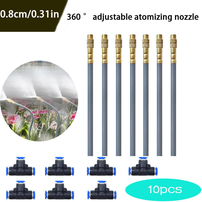 10 raccords en T universels gris de 8 mm