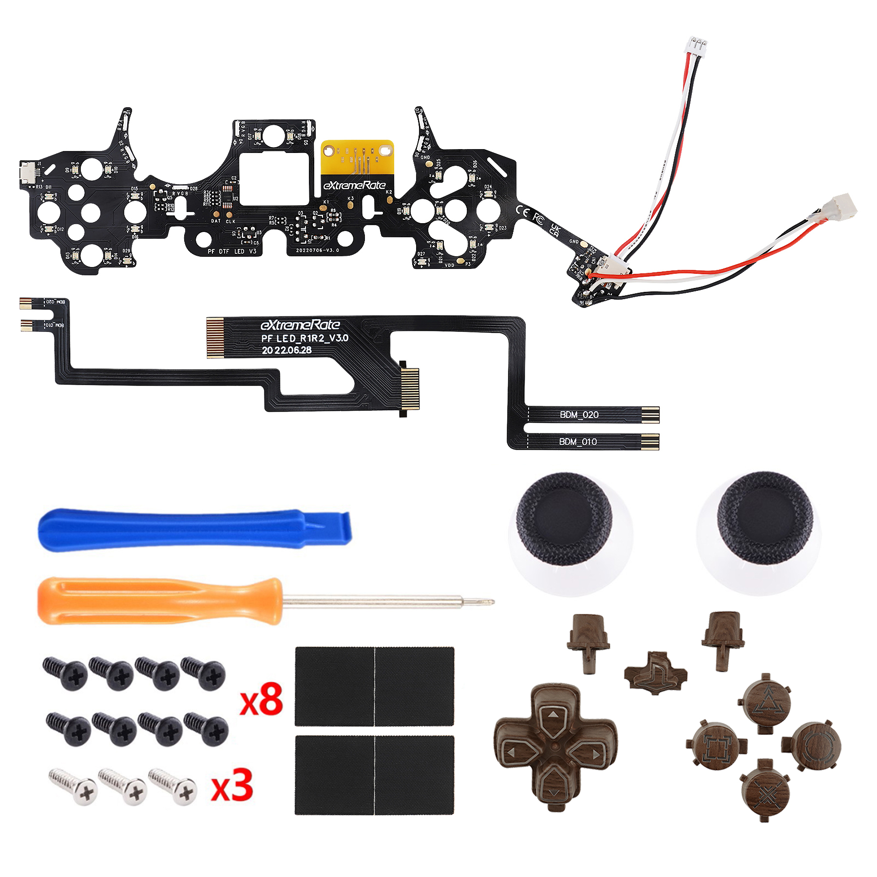 Led Kit with Wood Grain Button PFLED12G2