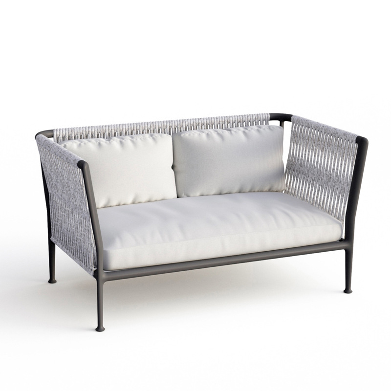 Canapé double (gris clair) + corde d'extérieur