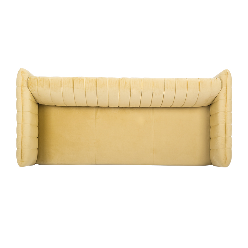 European Style Yellow Velvet Sofa Cama High Arm Fashion Design Live Room Sofa Bed with Pillows Foldable Furniture Modern