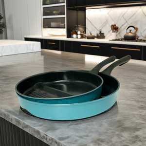 Thương mại sắt Cookware Set cho nhà hàng khách sạn 30cm Frypan với 3 đơn vị 25cm Fry <span class=keywords><strong>Pan</strong></span> với 2 đơn vị kim loại chảo nấu ăn - Product Image 1