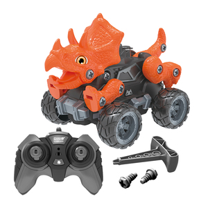 การออกแบบใหม่ถอดและประกอบ 4WD รีโมทคอนโทรลรถปิดถนนยานพาหนะของเล่น RC ไดโนเสาร์พร้อมไฟ LED และสเปรย์ - Product Image 3