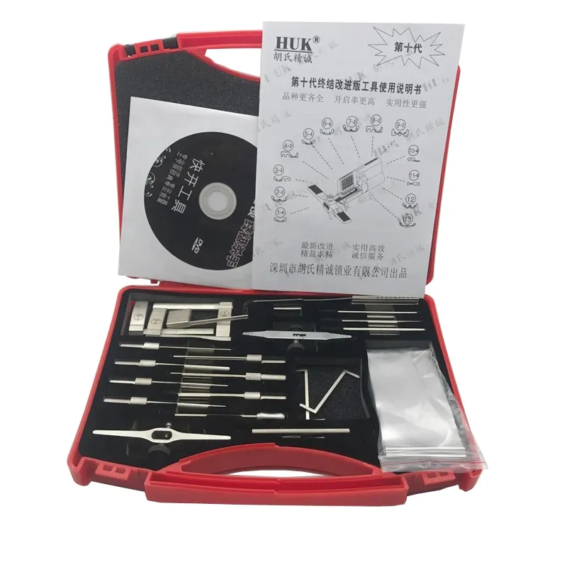 Kit de herramientas multifuncionales para cerrajero, equipo profesional huk 10 para abrir puertas