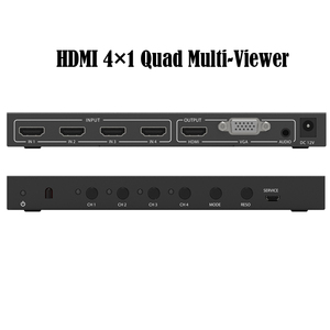 Conmutador sin costuras 4x1 HDMI Quad multivisor, compatible con salida VGA, convertidor Full HD - Product Image 2