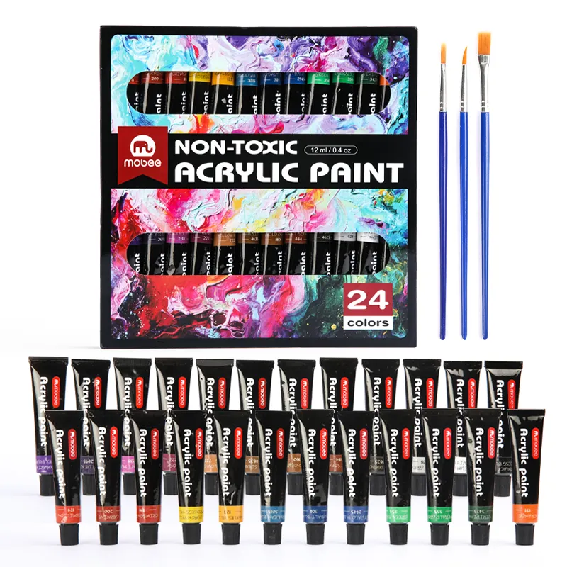 Gxin P-3001 acrilico art color paint eco-friendly high pigment waterproof 24 colori bambini set di colori acrilici fai da te per artisti