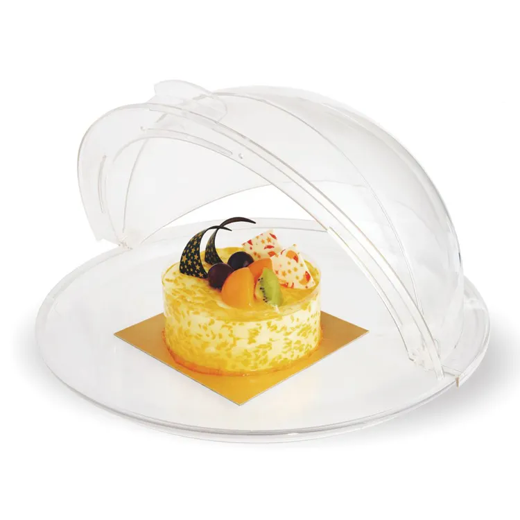 Roll up Dome Cover Movable Food Cover Clear Plastic 16 inch Round Bread Food Roll Top Cover