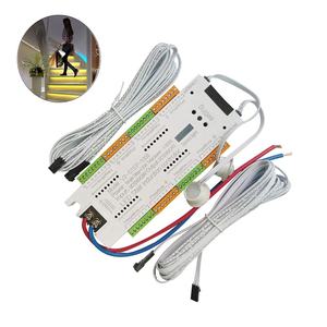 Sistema automático de controlador de iluminación de escalera inteligente con 32 tiras de led, interruptor de Sensor de movimiento, sistema de controlador de iluminación de escalera LED - Product Image 4