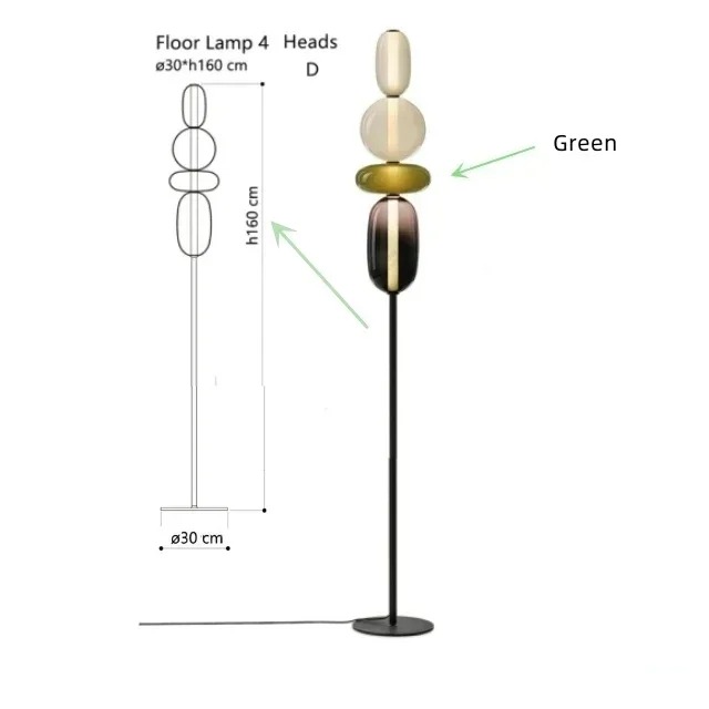 Floor lamp 4 Heads D