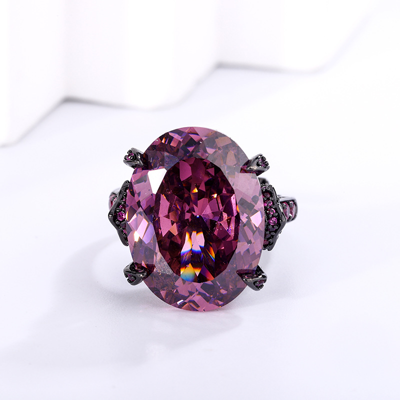 Bague nid d'oiseau en or noir, taille réglable, coupe rose séchée