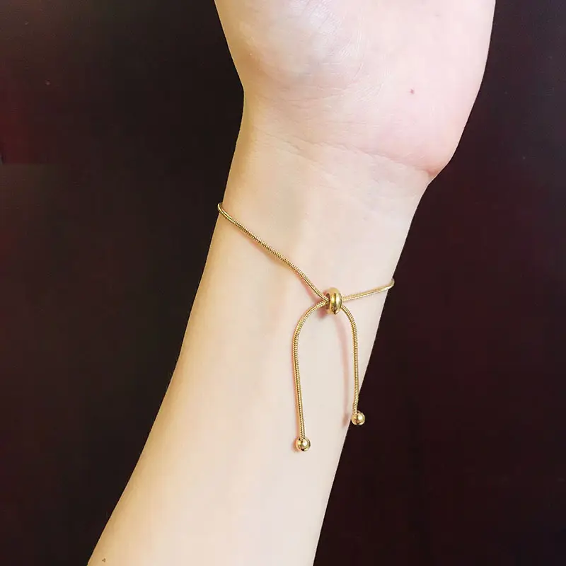 Gioielli in acciaio inossidabile Brazalete all'ingrosso bracciali donna 18K oro semplice disegno braccialetto per ragazze