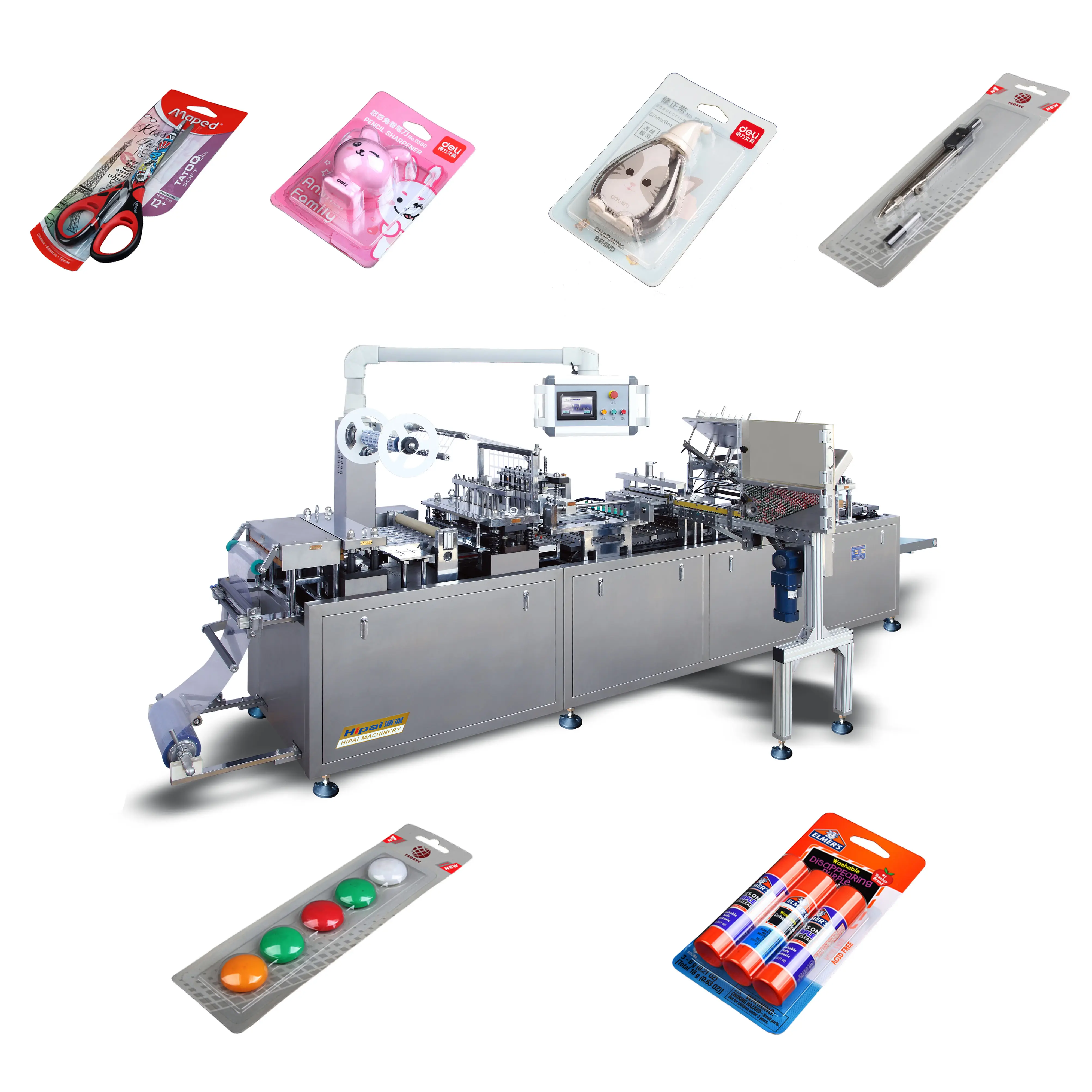 Nueva máquina automática de sellado y embalaje de tarjetas de papel blíster de PVC/PET de producción rápida para batería AA AAA R03 R6