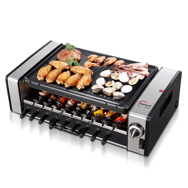 Parrilla eléctrica multifunción para cocina de fiesta \ Hornear \ BBQ Smart 2 en 1 BBQ Grill Machine