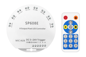 Glite SP608E DC5V-24V WS2812b музыкальный контроллер WS2811 WS2815 8CH сигнала светодиодные полосы света Встроенный микрофон IOS Android BT-Совместимость - Product Image 2