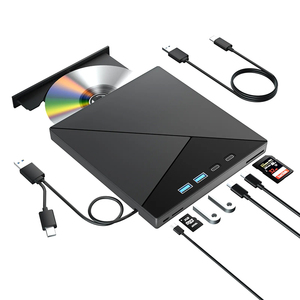 多功能外置DVD RW 7合1光驱光盘-/+ RW播放器，带USB Type-C SD TF读卡器便携式笔记本电脑刻录机 - Product Image 1