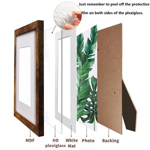 Resim çerçeveleri, ahşap kolaj resim çerçevesi 8x10 resim çerçevesi kahverengi 6 Set, ekran resimleri 5x7 Mat veya 8x10 Mat olmadan - Product Image 4