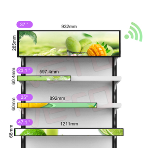 ป้ายดิจิตอลขอบชั้นวางที่กําหนดเองแถบยืดกว้างพิเศษจอแสดงผล LCD หน้าจอโฆษณาสําหรับร้านค้าปลีก - Product Image 1