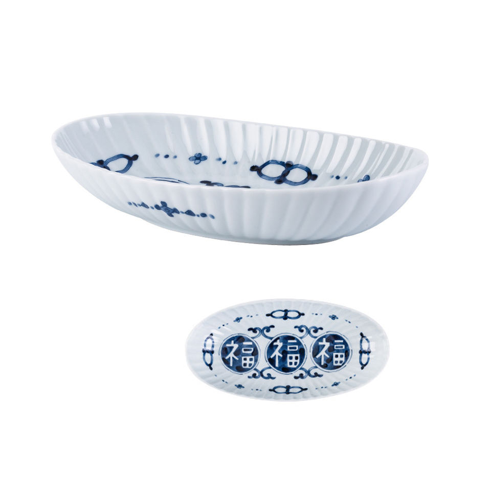 Creative Japanese Style Ceramic Dinnerware Sets High Quality Oval Porcelain Dinner Plates For Restaurant Tableware 5