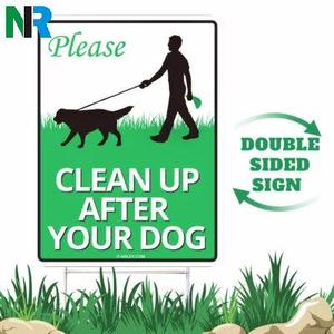 Yüksek kaliteli açık UV tam renkli baskılı su geçirmez güneş koruyucu Yard işareti Celan köpeğinizin uyarı işaretleri-plastik levhalardan yapılmış