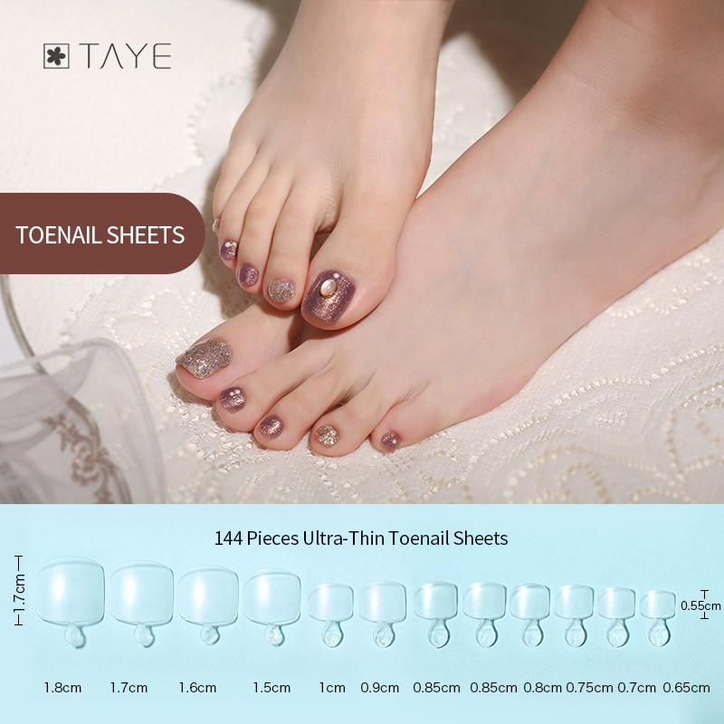 144 láminas ultrafinas para uñas de los pies.