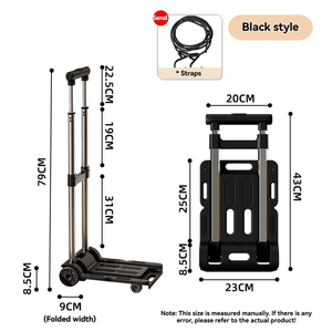 Multifunctional Household Storage Racks PP Material Folding <strong>Trolley</strong> with Thick Platform for Warehouse Pulling and Storage - Product Image 4