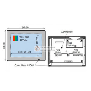 COM104T9M10ERS Ortustech Pantalla LCD TFT de 10,4 pulgadas Panel LCD de temperatura amplia de 800x600 con controlador - Product Image 1