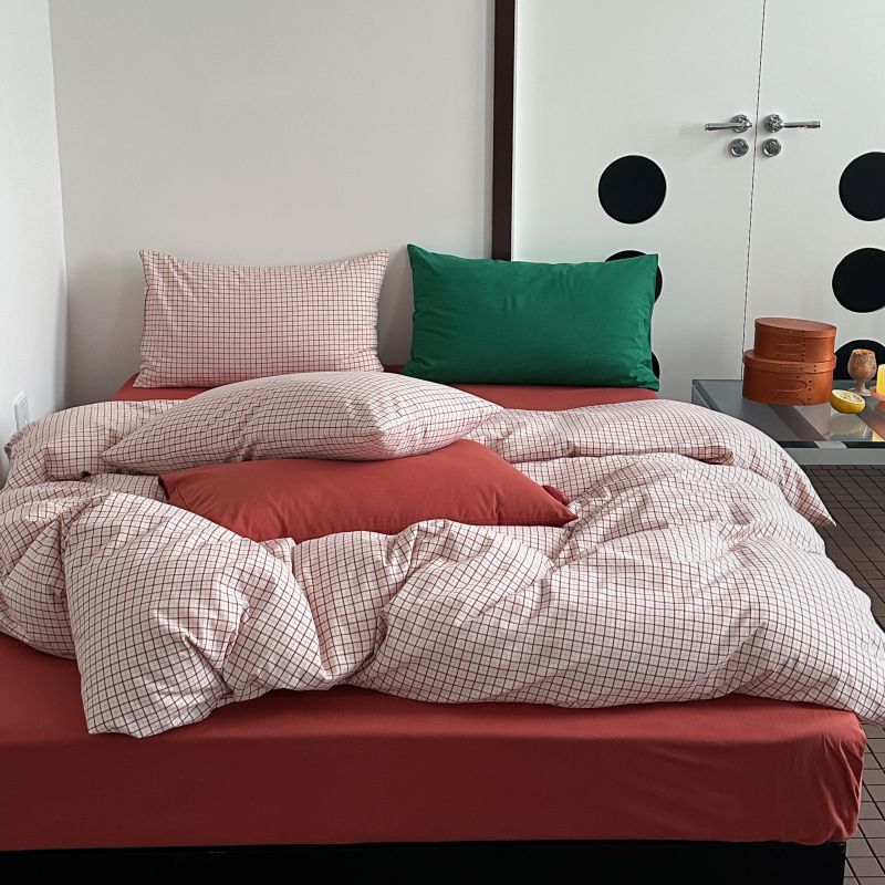 Red lattice (pillowcase red lattice green)